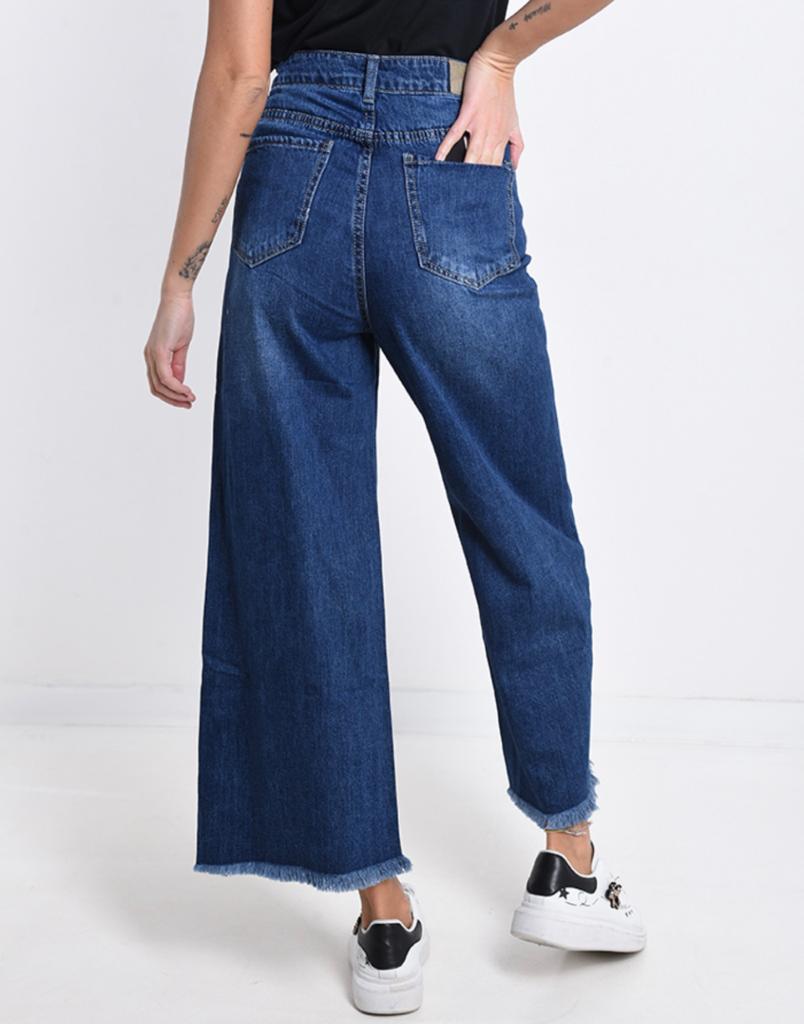 Jeans en Coton avec poches évasé.