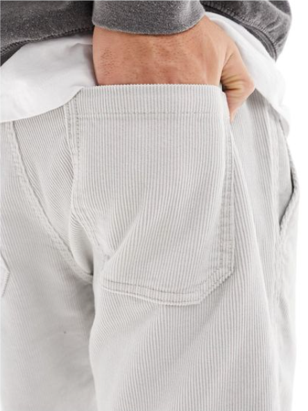 New Look - Pantalon en velours côtelé à enfiler - Blanc cassé