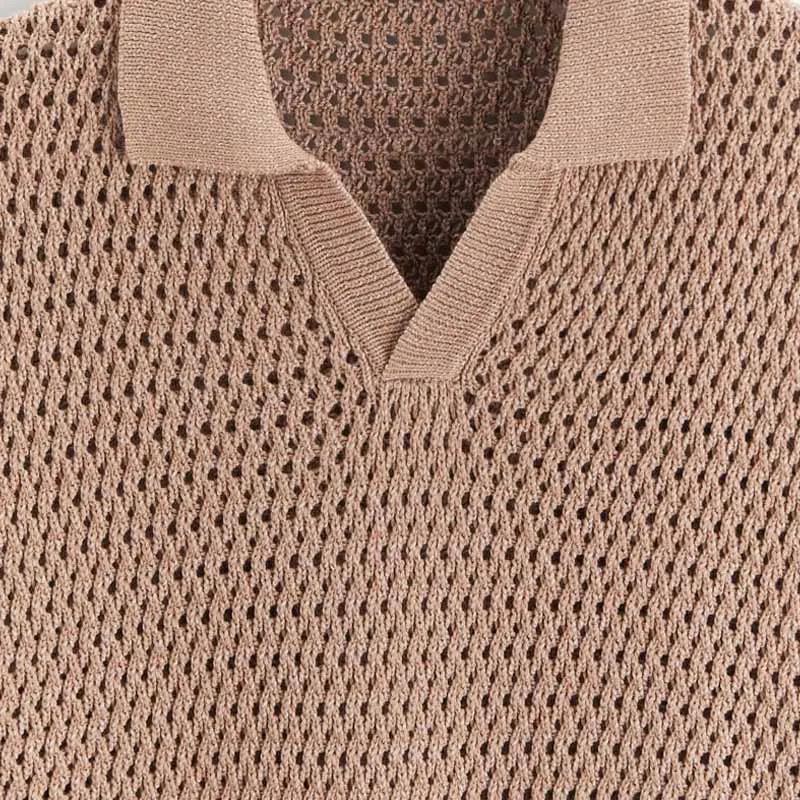 Polo en tricot à manches courtes pour hommes