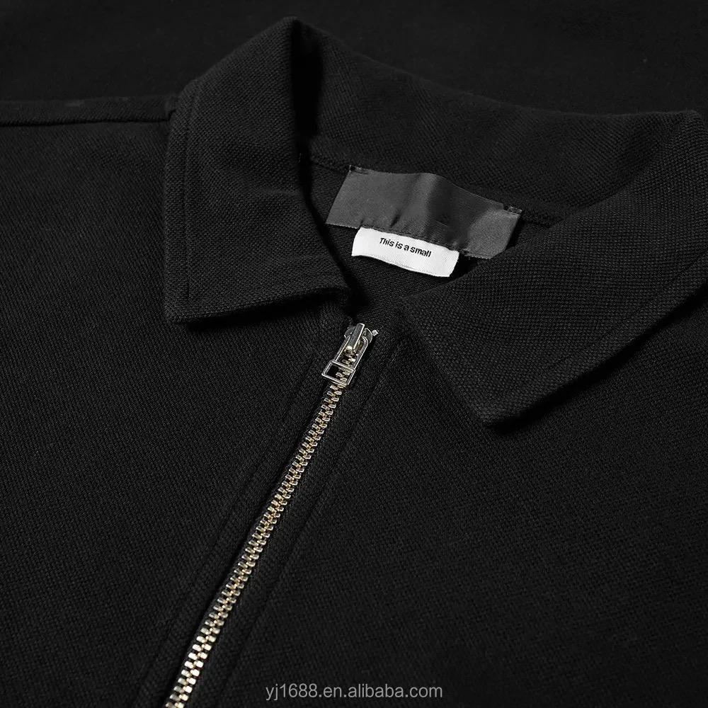 Polo personnalisable en coton noir uni, pour hommes,
