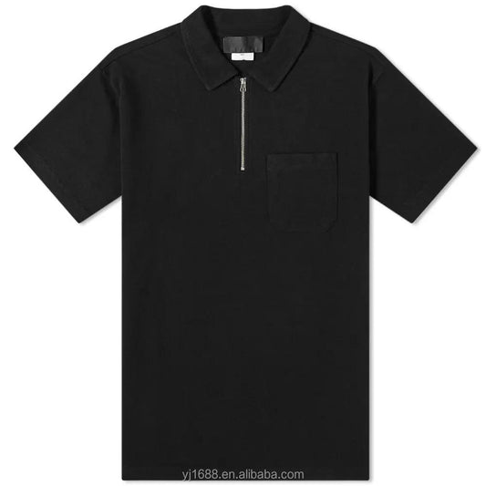 Polo personnalisable en coton noir uni, pour hommes,
