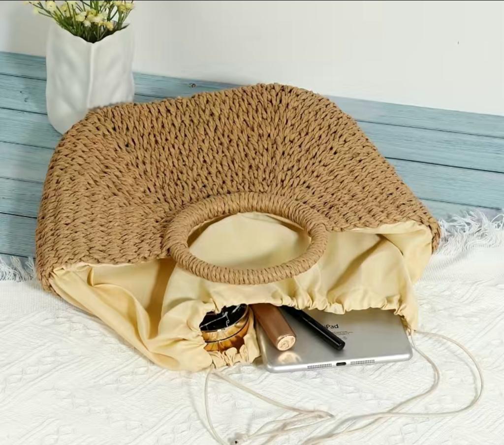 Sac de plage tricoté avec Crochet et cordon de serrage