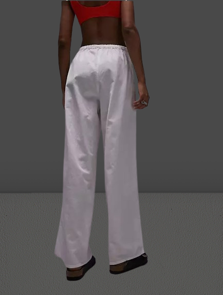 pantalon de plage en lin mélangé blanc