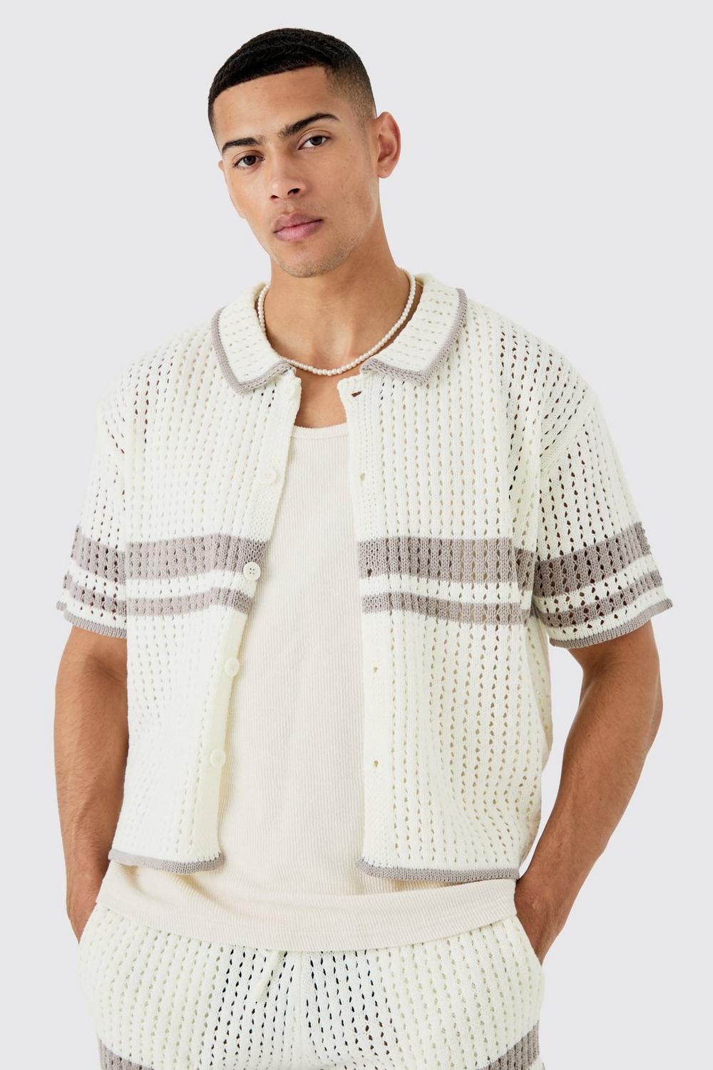 CHEMISE EN MAILLE OVERSIZE BOXY À RAYURES EXCLUSIVES