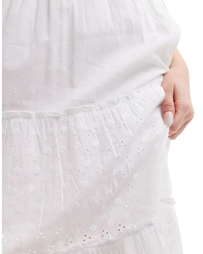 Hollister tiered maxi skirt in white