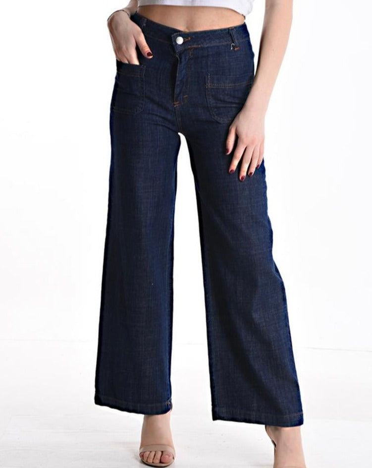 Jeans en Coton wide leg avec poche