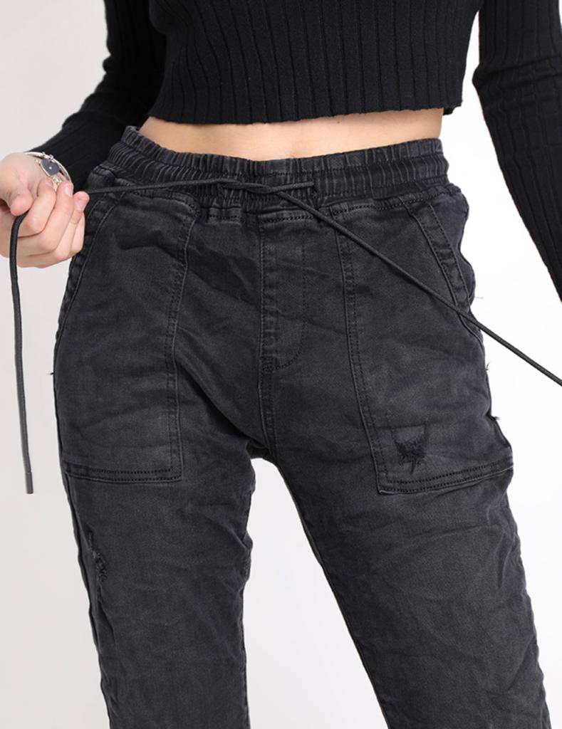Jeans en Coton avec poches avec noeu.