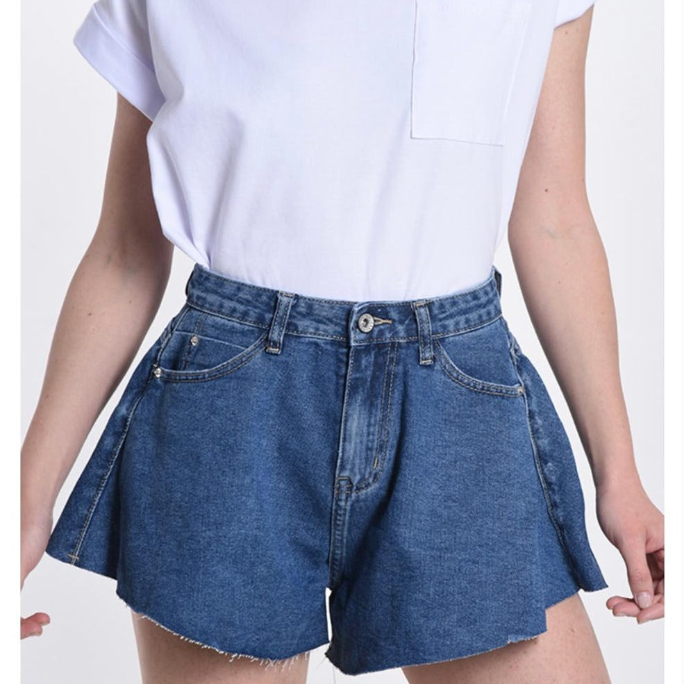 Shorts en Coton en denim avec poches